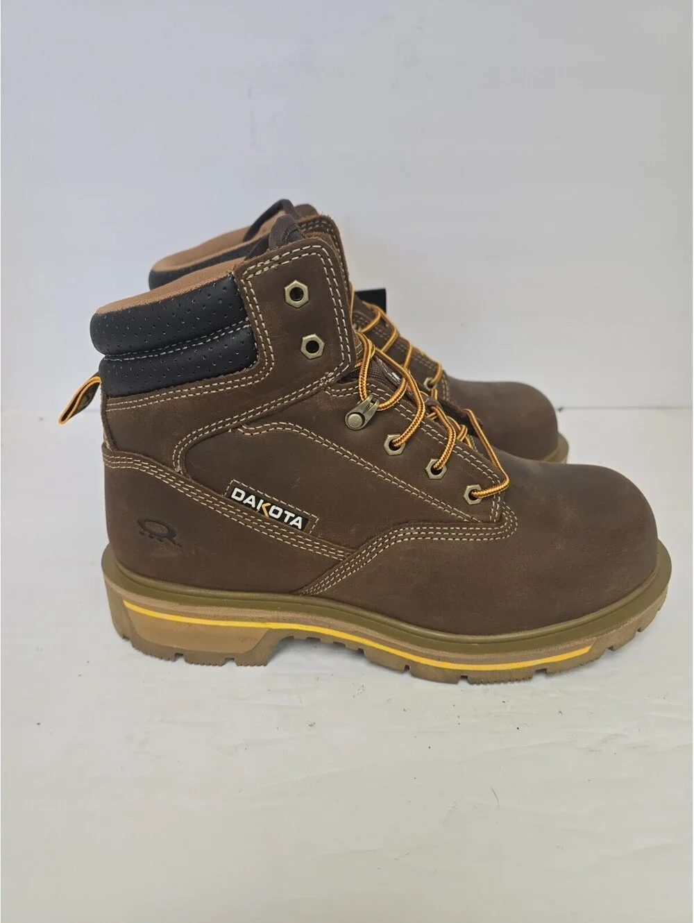 Dakota Men's 6'' Quad Comfort Steel Toe Comp. Plate 6114 Safety Boots Brown 10W